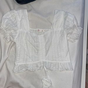 White blouse crop top SHEIN/ROMWE
